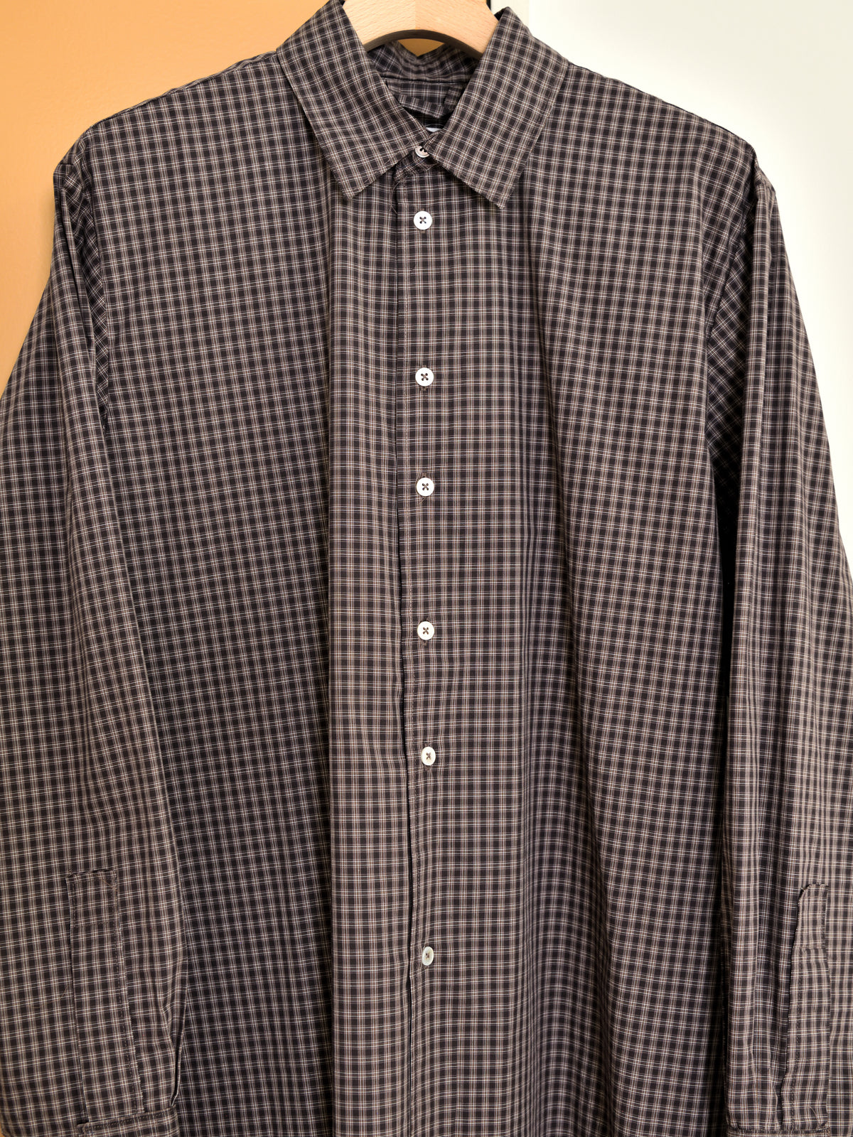 CAMIEL FORTGENS カミエルフォートヘンス BIG SHIRT BROWN CHECK ブラウン チェック CF.22.04.03.04 シャツ 定番 コットン オランダ 26aw 春夏 日本取り扱い 名古屋 丸の内 セレクトショップ THIRD PLACE サードプレイス