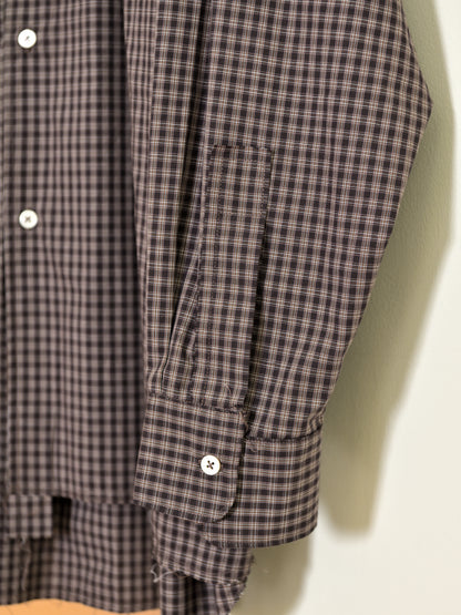 CAMIEL FORTGENS カミエルフォートヘンス BIG SHIRT BROWN CHECK ブラウン チェック CF.22.04.03.04 シャツ 定番 コットン オランダ 26aw 春夏 日本取り扱い 名古屋 丸の内 セレクトショップ THIRD PLACE サードプレイス