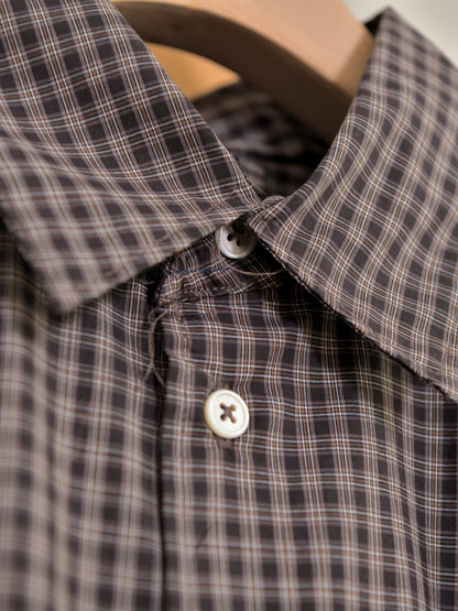 CAMIEL FORTGENS カミエルフォートヘンス BIG SHIRT BROWN CHECK ブラウン チェック CF.22.04.03.04 シャツ 定番 コットン オランダ 26aw 春夏 日本取り扱い 名古屋 丸の内 セレクトショップ THIRD PLACE サードプレイス