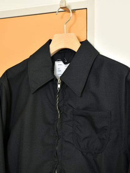 CAMIEL FORTGENS カミエルフォートヘンス CHORE JACKET ZIP BLACK ブラック  CF.22.09.03.02 ジャケット ポリエステル ウール オランダ 26aw 春夏 日本取り扱い 名古屋 丸の内 セレクトショップ THIRD PLACE サードプレイス