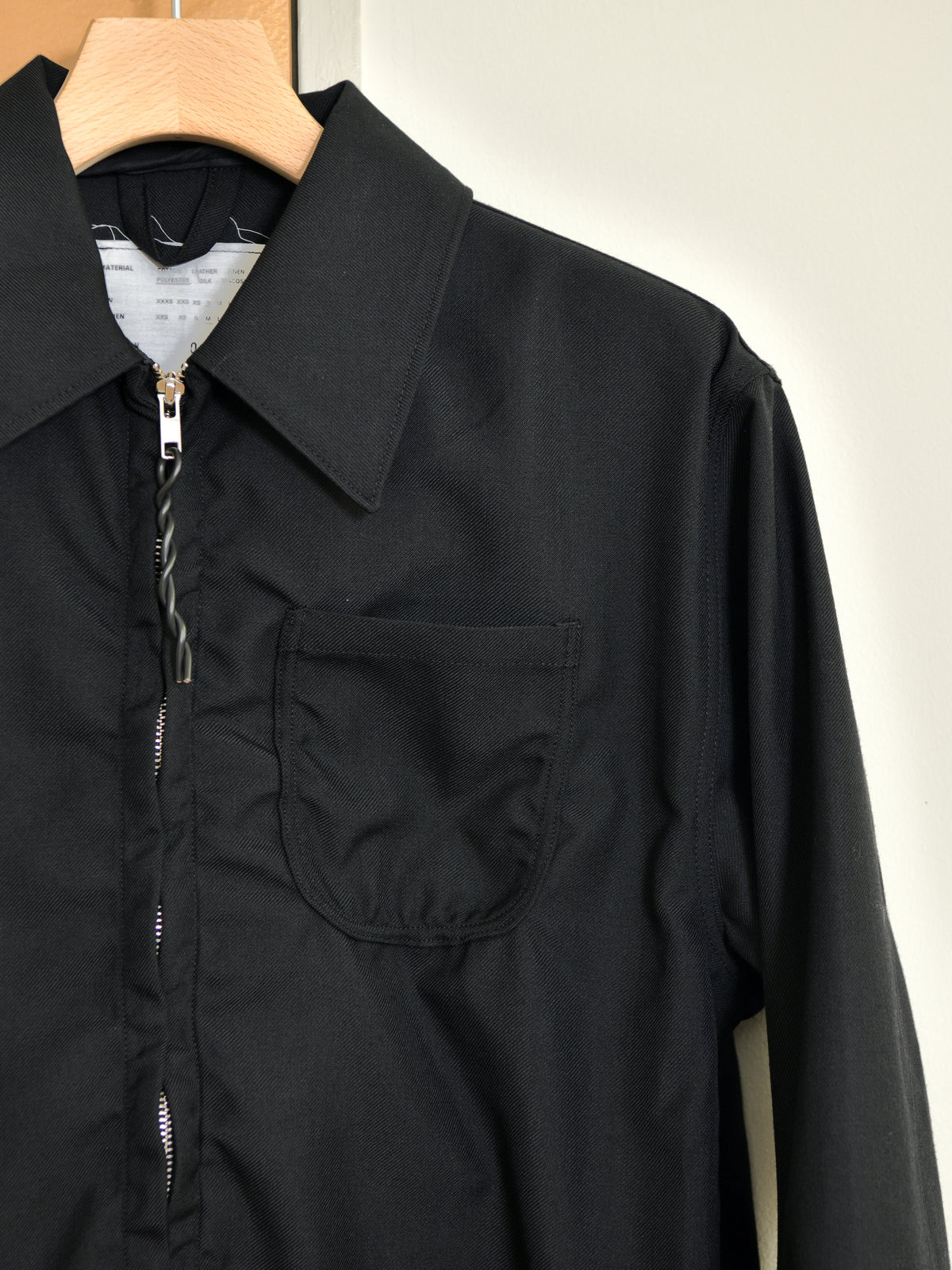CAMIEL FORTGENS カミエルフォートヘンス CHORE JACKET ZIP BLACK ブラック  CF.22.09.03.02 ジャケット ポリエステル ウール オランダ 26aw 春夏 日本取り扱い 名古屋 丸の内 セレクトショップ THIRD PLACE サードプレイス