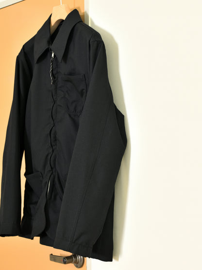 CAMIEL FORTGENS カミエルフォートヘンス CHORE JACKET ZIP BLACK ブラック  CF.22.09.03.02 ジャケット ポリエステル ウール オランダ 26aw 春夏 日本取り扱い 名古屋 丸の内 セレクトショップ THIRD PLACE サードプレイス