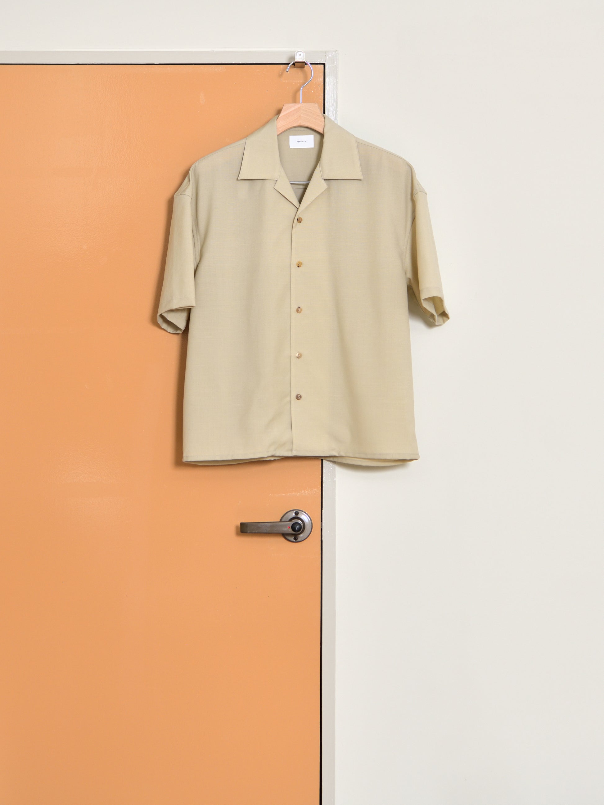 refomed リフォメッド WOOL DRIFT RESH-YN02 モヘア ウール シャツ 半袖シャツ  快適 セットアップ 夏 春 ベージュ ナチュラル 愛知県 名古屋 丸の内 セレクトショップ THIRD PLACE サードプレイス