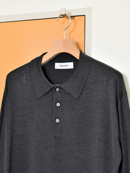 MEIAS メイアス シルク ニット SILK KNIT POLO SHIRTS SLPO-6S20-TP  別注 チャコール エクスクルーシブ 限定 日本取り扱い 名古屋 丸の内 セレクトショップ THIRD PLACE サードプレイス