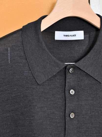 MEIAS メイアス シルク ニット SILK KNIT POLO SHIRTS SLPO-6S20-TP  別注 チャコール エクスクルーシブ 限定 日本取り扱い 名古屋 丸の内 セレクトショップ THIRD PLACE サードプレイス