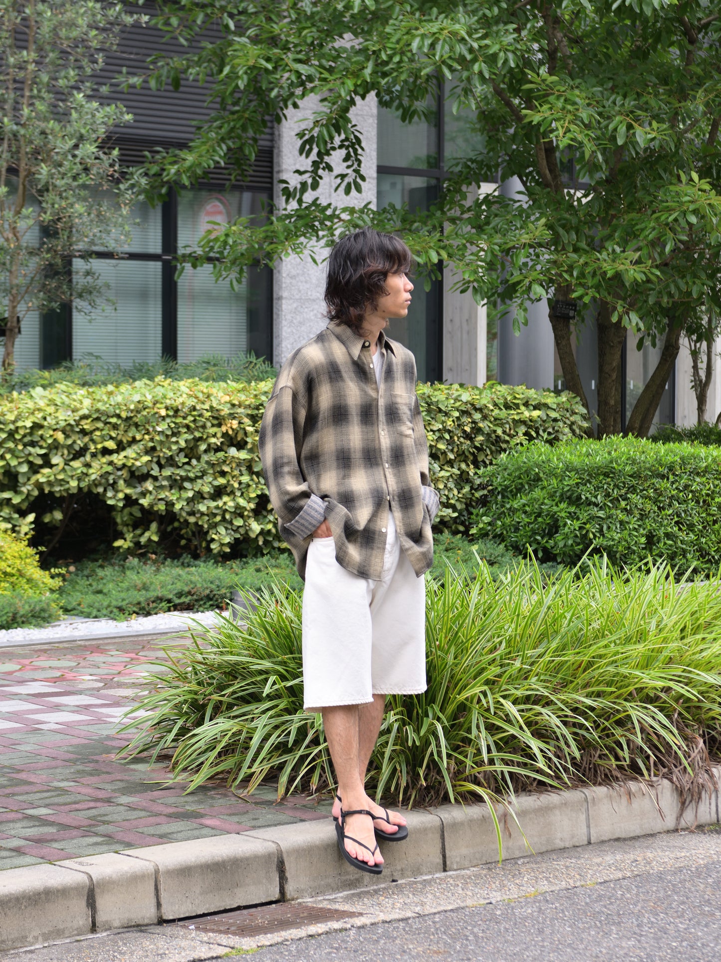 SUNFLOWER サンフラワー NEW BASE SHIRT 5156-1 WIDE TWIST SHORTS ショーツ ホワイト 定番 日本 名古屋 セレクトショップ THIRD PLACE サードプレイス 名古屋 愛知県 東海 セレクトショップ THIRD PLACE サードプレイス