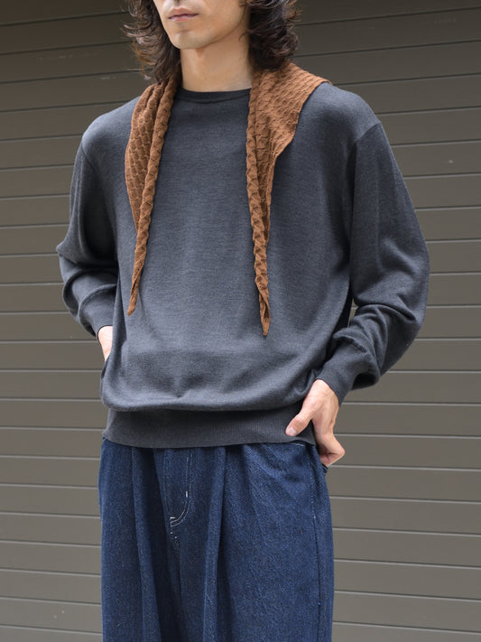 MEIAS メイアス シルク ニット SILK KNIT POLO SHIRTS SLPO-6S20-TP SILK CREW NECK PO SLPO-6S19-TP  別注 チャコール エクスクルーシブ ポロシャツ クルーネック 限定 日本取り扱い 名古屋 丸の内 セレクトショップ THIRD PLACE サードプレイス