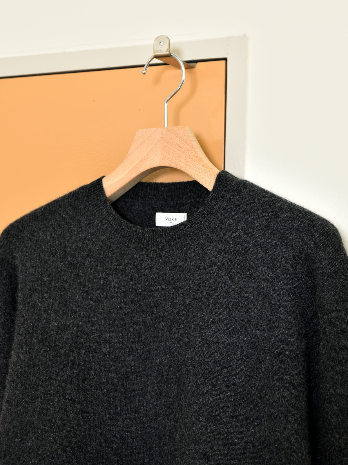 YOKE ヨーク Cashmere Crewneck Sweater YK26FW01389S CHARCOAL チャコール カシミア スウェット 26FW 日本取り扱い 名古屋 丸の内 セレクトショップ THIRD PLACE サードプレイス