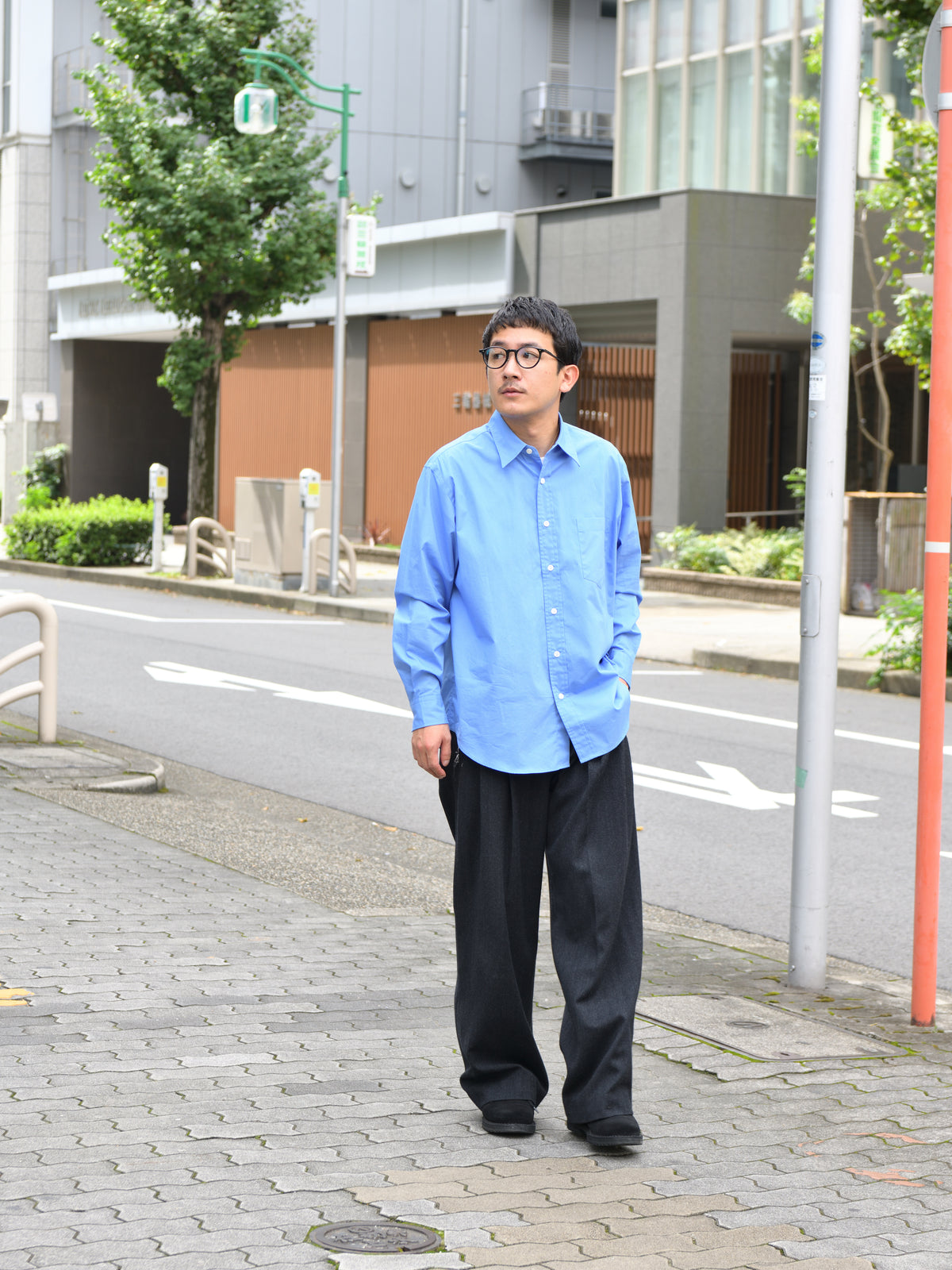Ernie Palo アーニーパロ Standard Shirt EP12SH01 シャツ サックス SAX ベーシック ユニセックス 26AW 愛知県 名古屋 丸の内 セレクトショップ THIRD PLACE サードプレイス