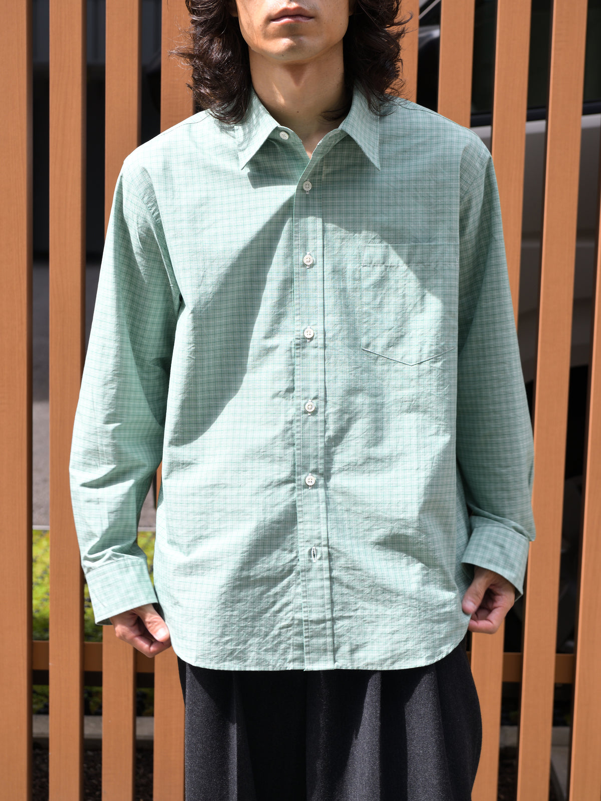 Ernie Palo アーニーパロ Silk Cotton Shirt GREEN CHECK EP12SH02 チェック シャツ シルク コットン 26AW 愛知県 名古屋 丸の内 セレクトショップ THIRD PLACE サードプレイス