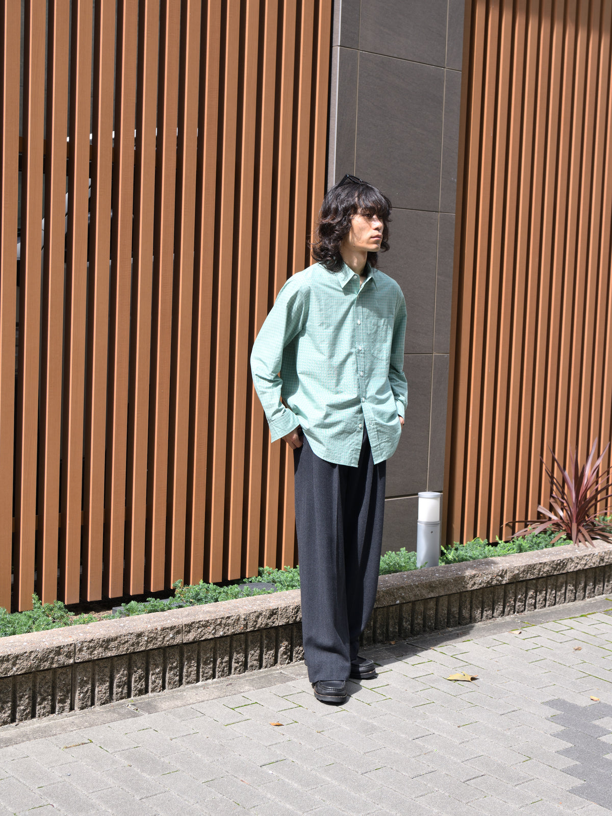Ernie Palo アーニーパロ Silk Cotton Shirt GREEN CHECK EP12SH02 チェック シャツ シルク コットン 26AW 愛知県 名古屋 丸の内 セレクトショップ THIRD PLACE サードプレイス