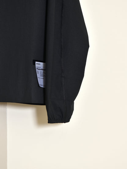 SATISFY サティスファイ Peace Shell River Shirt BLACK 黒 ポリエステル シャツ スナップボタン ランニング レギュラーカラー アウトドア 26FW 日本取り扱い 名古屋 丸の内 セレクトショップ THIRD PLACE サードプレイス