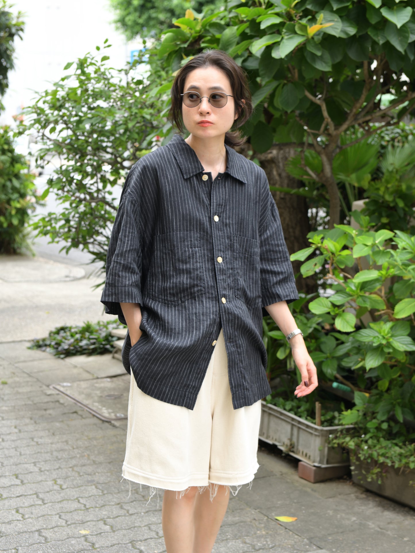 SUNFLOWER サンフラワー ADAM SHIRT 1291 シャツ ベーシック ブラック BLACK リネン コットン 定番 デンマーク 日本 名古屋 セレクトショップ THIRD PLACE サードプレイス 名古屋 愛知県 東海 セレクトショップ THIRD PLACE サードプレイス