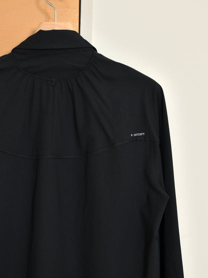 SATISFY サティスファイ Peace Shell River Shirt BLACK 黒 ポリエステル シャツ スナップボタン ランニング レギュラーカラー アウトドア 26FW 日本取り扱い 名古屋 丸の内 セレクトショップ THIRD PLACE サードプレイス