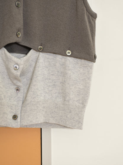 KAYLE ケイル DETACHABLE V KNIT VEST TAUPE L.GRAY K-2106 トープ グレー メリノウール ウール レディース 26FW 日本取り扱い 名古屋 丸の内 セレクトショップ THIRD PLACE サードプレイス