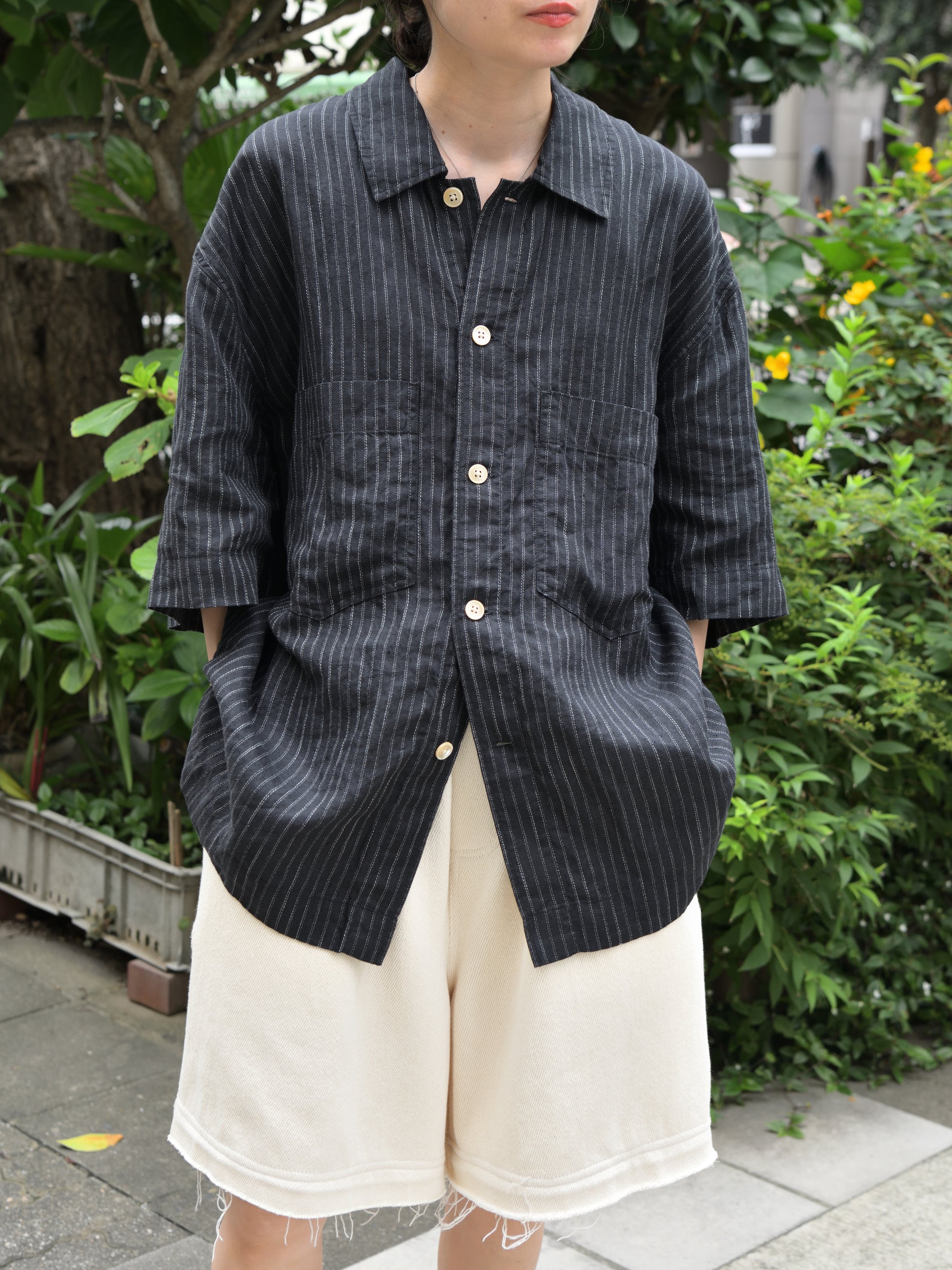 SUNFLOWER サンフラワー ADAM SHIRT 1291 シャツ ベーシック ブラック BLACK リネン コットン 定番 デンマーク 日本 名古屋 セレクトショップ THIRD PLACE サードプレイス 名古屋 愛知県 東海 セレクトショップ THIRD PLACE サードプレイス