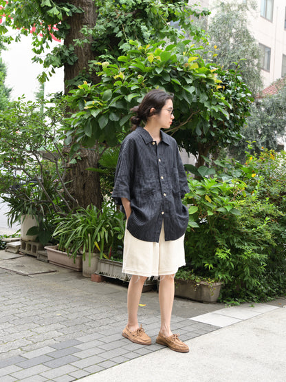 SUNFLOWER サンフラワー ADAM SHIRT 1291 シャツ ベーシック ブラック BLACK リネン コットン 定番 デンマーク 日本 名古屋 セレクトショップ THIRD PLACE サードプレイス 名古屋 愛知県 東海 セレクトショップ THIRD PLACE サードプレイス