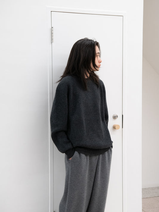 YOKE ヨーク Cashmere Crewneck Sweater YK26FW01389S CHARCOAL チャコール カシミア スウェット 26FW 日本取り扱い 名古屋 丸の内 セレクトショップ THIRD PLACE サードプレイス