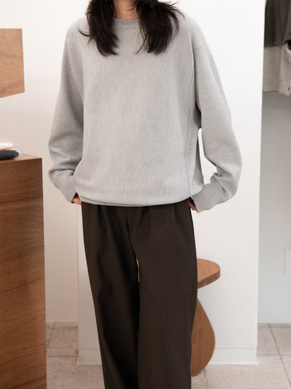 MEIAS メイアス SILK SMOOTH SWEAT PULLOVER T.GRAY グレー シルク ニットスウェット リバースウィーブ クルーネック 26FW 日本取り扱い 名古屋 丸の内 セレクトショップ THIRD PLACE サードプレイス
