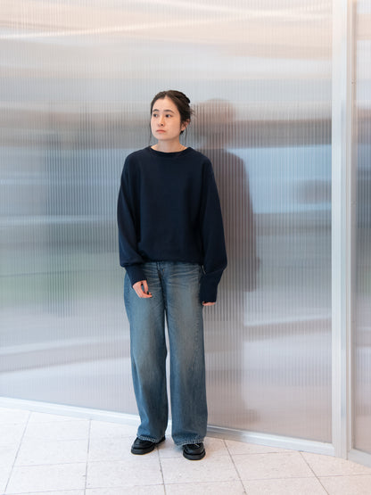 MEIAS メイアス SILK SMOOTH SWEAT PULLOVER NAVY ネイビー シルク ニットスウェット リバースウィーブ クルーネック 26FW 日本取り扱い 名古屋 丸の内 セレクトショップ THIRD PLACE サードプレイス