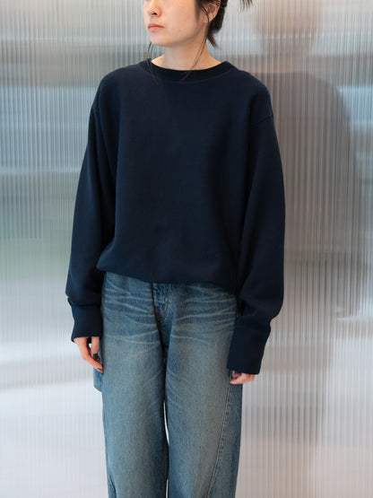MEIAS メイアス SILK SMOOTH SWEAT PULLOVER NAVY ネイビー シルク ニットスウェット リバースウィーブ クルーネック 26FW 日本取り扱い 名古屋 丸の内 セレクトショップ THIRD PLACE サードプレイス
