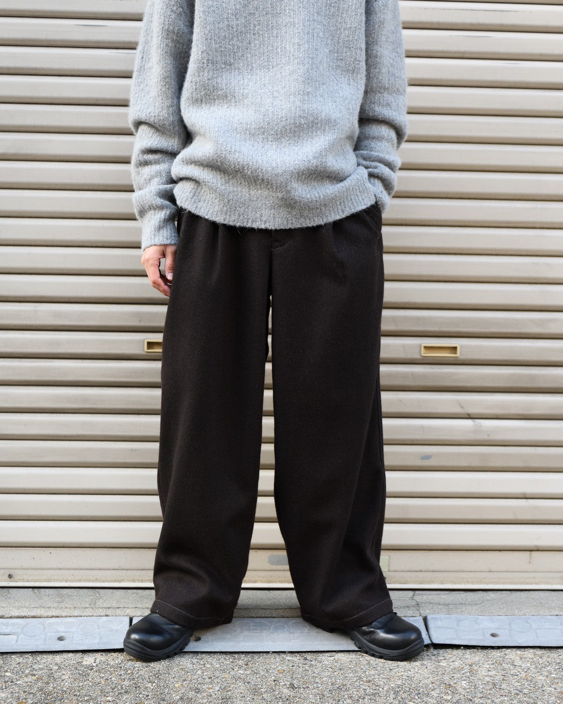 and wander アンドワンダー REWOOL tweed wide pants スラックス  愛知県 名古屋 丸の内 セレクトショップ THIRD PLACE サードプレイス