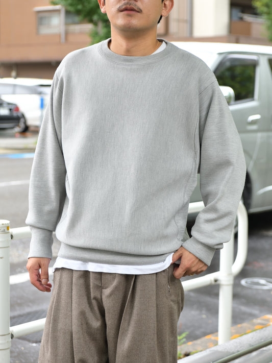 MEIAS メイアス SILK SMOOTH SWEAT PULLOVER T.GRAY グレー シルク ニットスウェット リバースウィーブ クルーネック 26FW 日本取り扱い 名古屋 丸の内 セレクトショップ THIRD PLACE サードプレイス