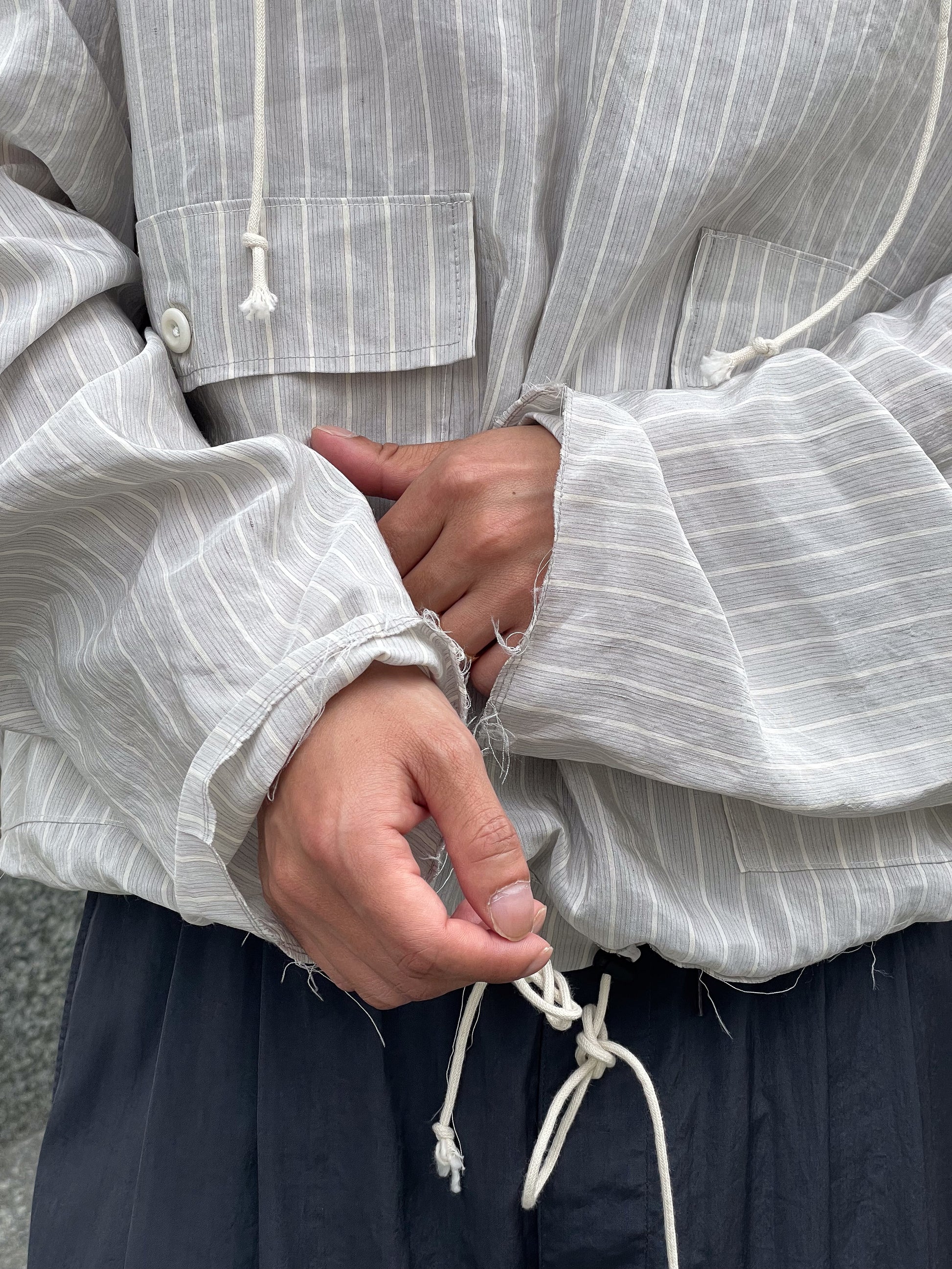CAMIEL FORTGENS カミエルフォートヘンス OVERHEAD JACKET CF.21.09.05.03 ヴィスコース  グレー ストライプ ジャケット アノラック イタリア オランダ 26ss 春夏 日本取り扱い 名古屋 丸の内 セレクトショップ THIRD PLACE サードプレイス
