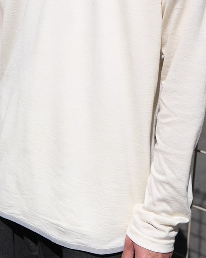 and wander "merino base LS T(OFF WHITE)"